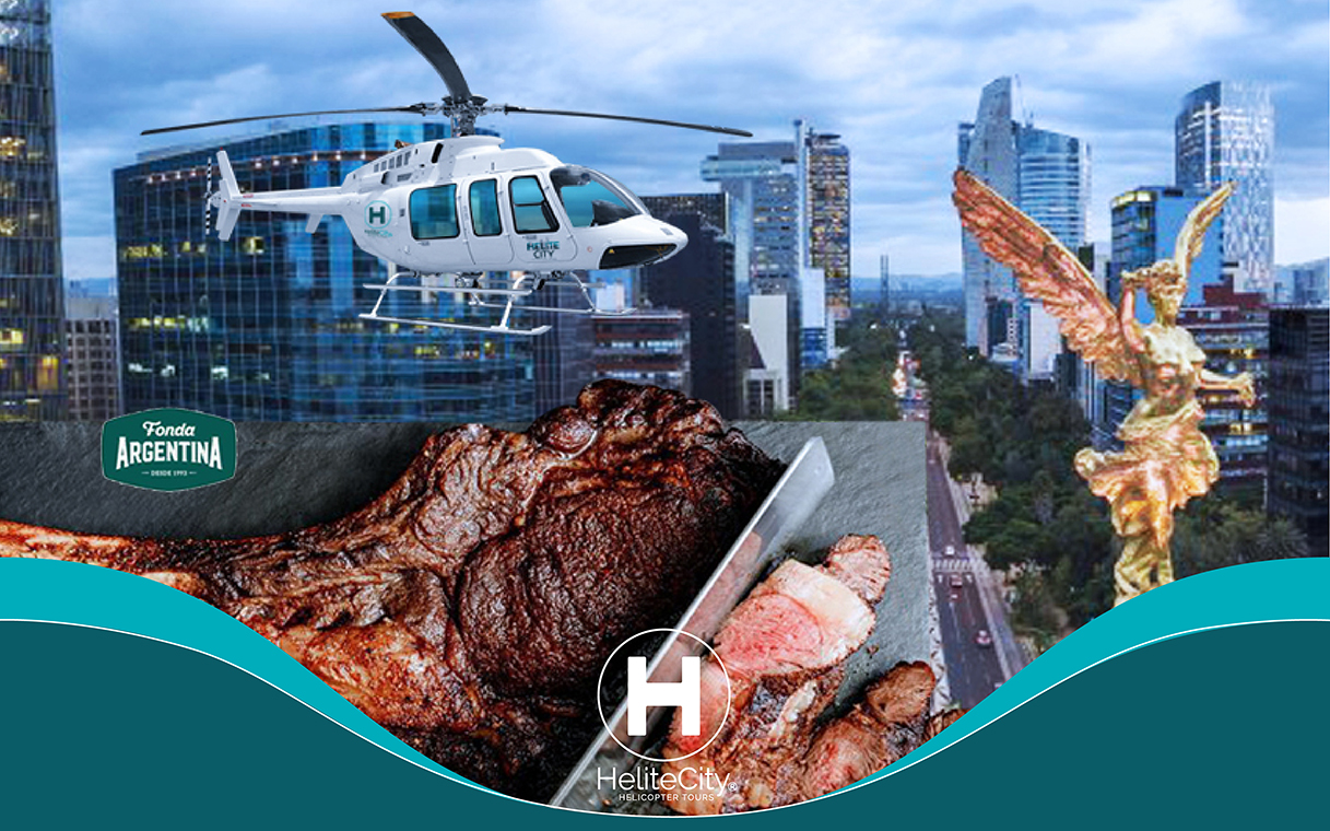 Tour en Helicóptero y Comida Gourmet en el Restaurante: FONDA ARGENTINA Aeropuerto